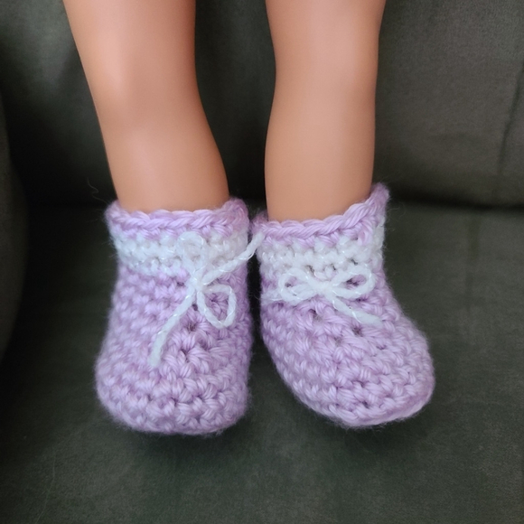 Crocheted Doll Hard-Sole Booties - Picture 2 of 4